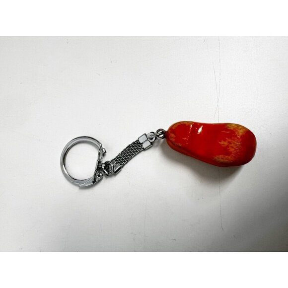 VINTAGE Holland Hand painted WOODEN CLOG  TRAVEL SOUVENIR KEY CHAIN KEYRING - Picture 3 of 7